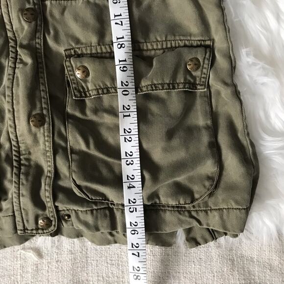 Army Green Utility Sleeveless Jacket grunge Grungecore Y2K - Picture 12 of 12